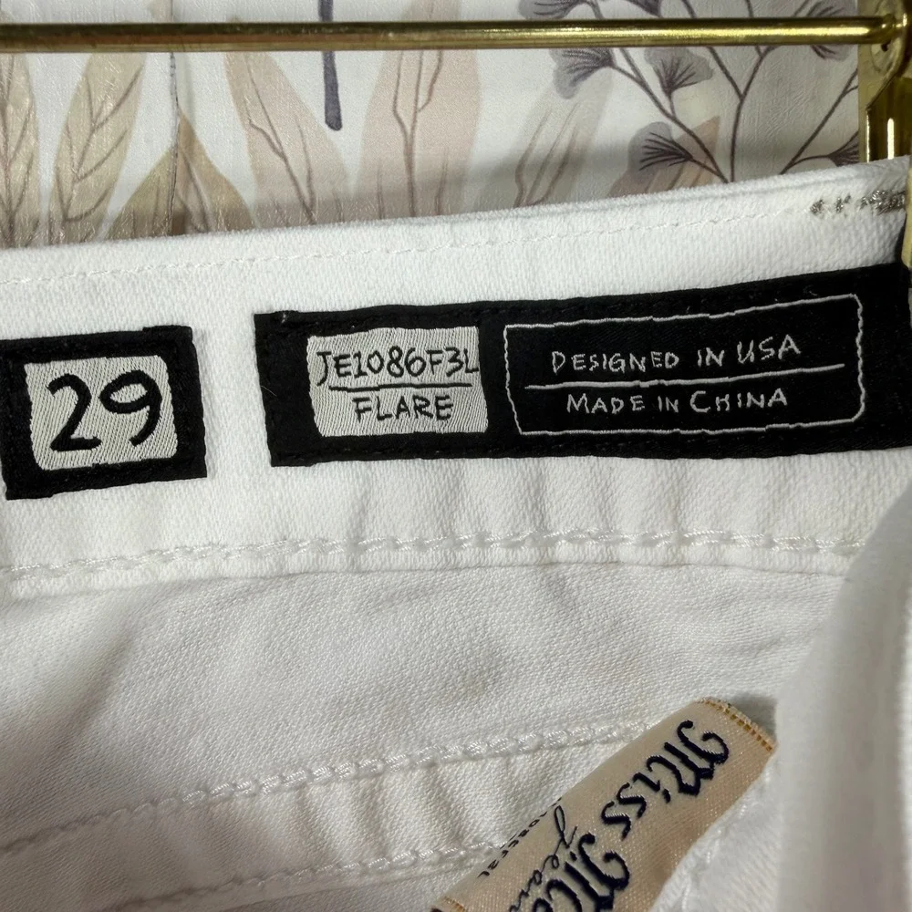 Miss Me Womens White Bootcut Jeans Rhinestone Embellished Y2K Denim Size 29